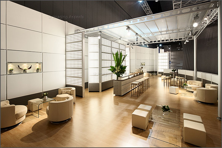 Trade show BMW café interior at the Melbourne Exhibition Centre, Victoria.